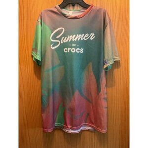 Summer Of Crocs Tie-Dye Short Sleeve T-Shirt Large Multicolor Polyester